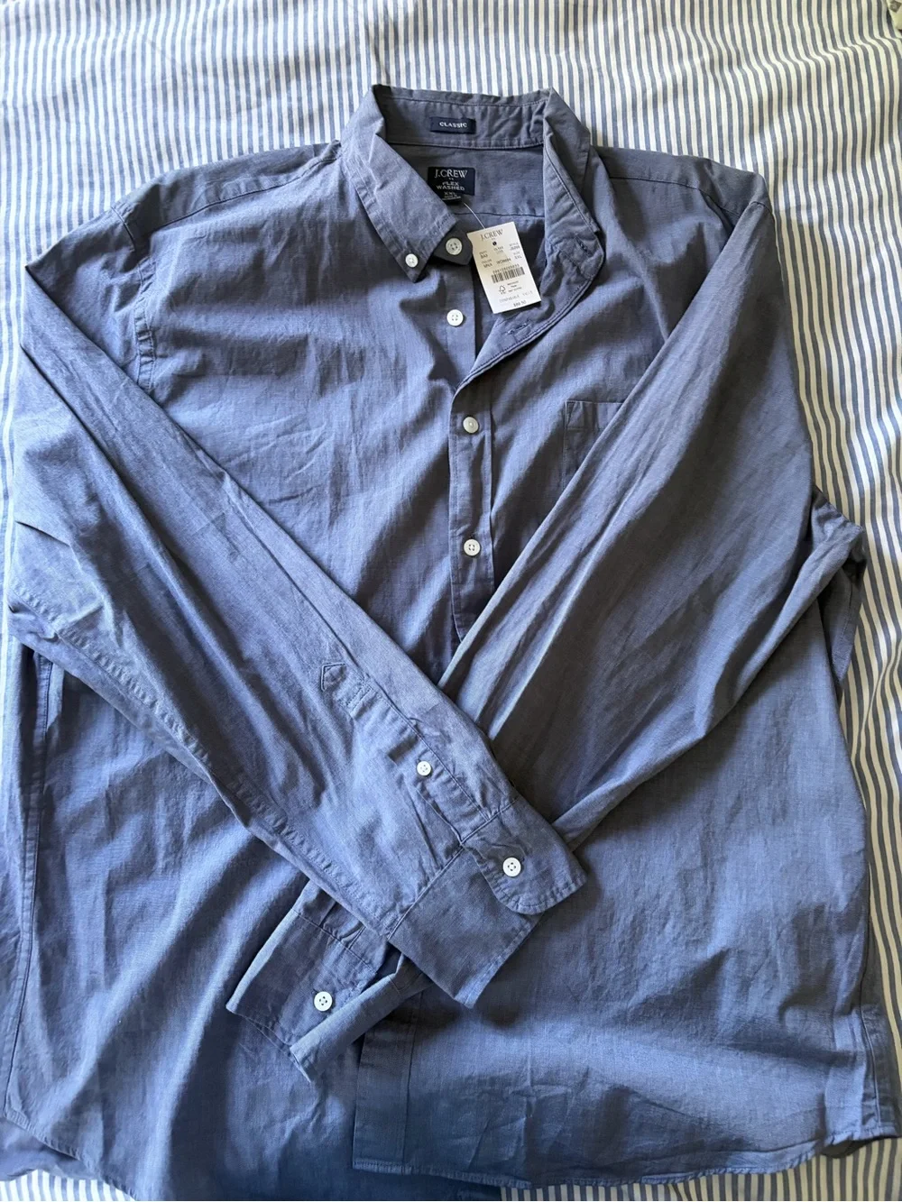J. Crew Men's Button-Down Shirt in Slate Blue